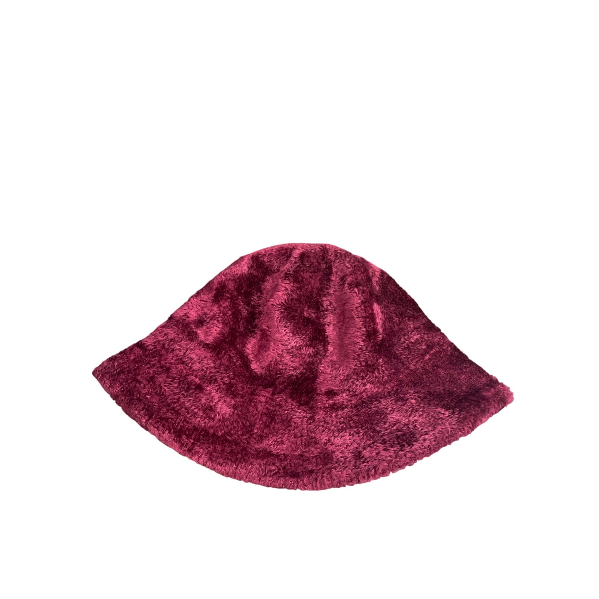 Liz Claiborne Faux Fur Plush Burgundy Bucket Hat Winter Accessory Made In Taiwan