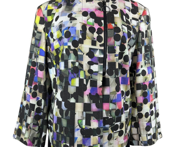 Akris Punto Women's Multicolor Long Sleeve Zip Up Blazer Sz 12 (EUR 42)
