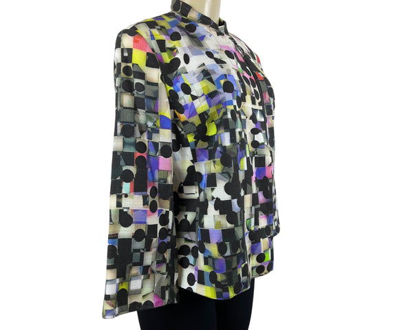 Akris Punto Women's Multicolor Long Sleeve Zip Up Blazer Sz 12 (EUR 42)