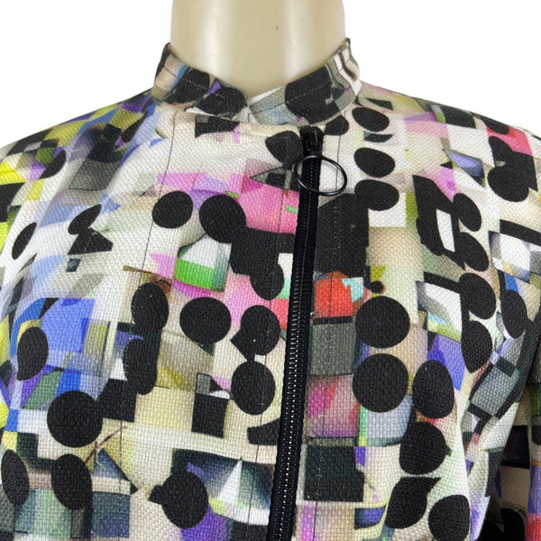 Akris Punto Women's Multicolor Long Sleeve Zip Up Blazer Sz 12 (EUR 42)