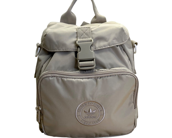 Adidas Women’s Beige Adjustable Straps Embroidered Logo Travel Mini Backpack