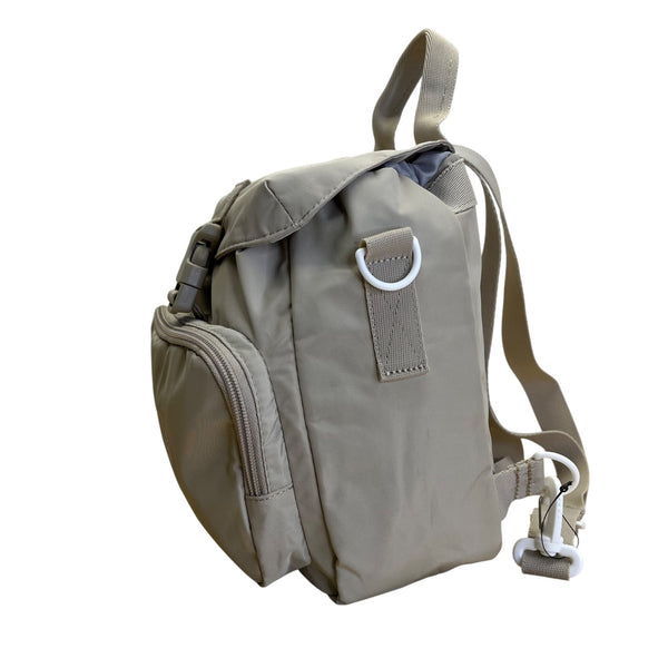 Adidas Women’s Beige Adjustable Straps Embroidered Logo Travel Mini Backpack