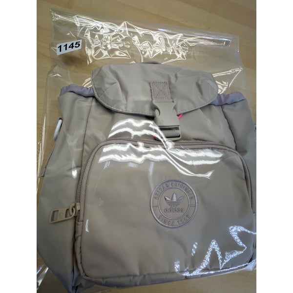 adidas backpack embroidered Adidas Women's Beige Adjustable Straps Embroidered Logo Travel Mini Ba – Picky Thrifter