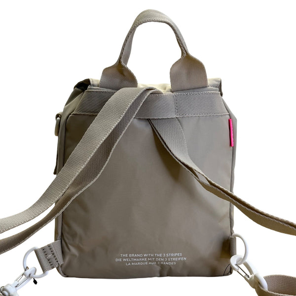 Adidas Women’s Beige Adjustable Straps Embroidered Logo Travel Mini Backpack