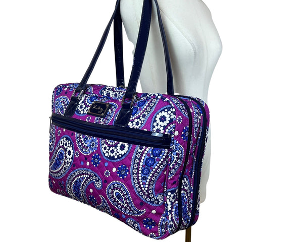 Vera Bradley Women’s Floral Paisley Quilted Fabric Zippered Travel Bag