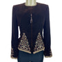 Oscar de la Renta Neiman Marcus Women's Brown Embroidered Velvet Blazer Size 8