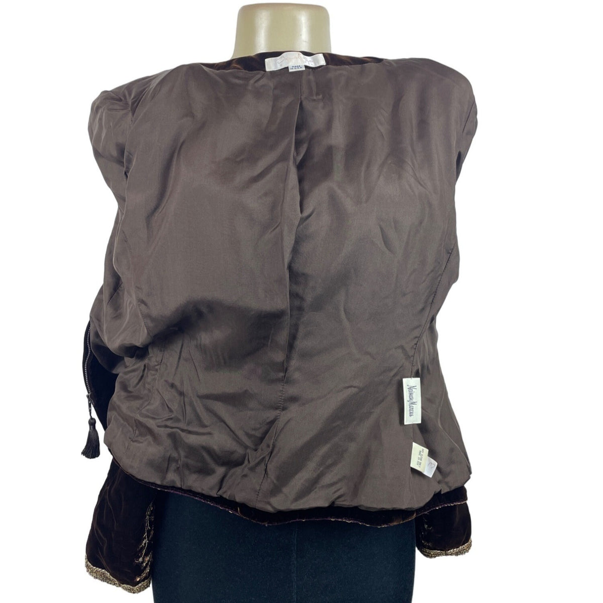 Oscar de la Renta Neiman Marcus Women's Brown Embroidered Velvet Blazer Size 8