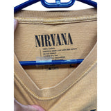 Nirvana Mens Mustard Cotton T-Shirt Large Graphic Logo Print Casual Wear