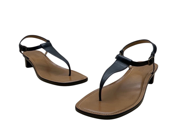 Lauren Ralph Lauren Women's Black Napa Leather Fabiola Heeled Sandals Sz 10B