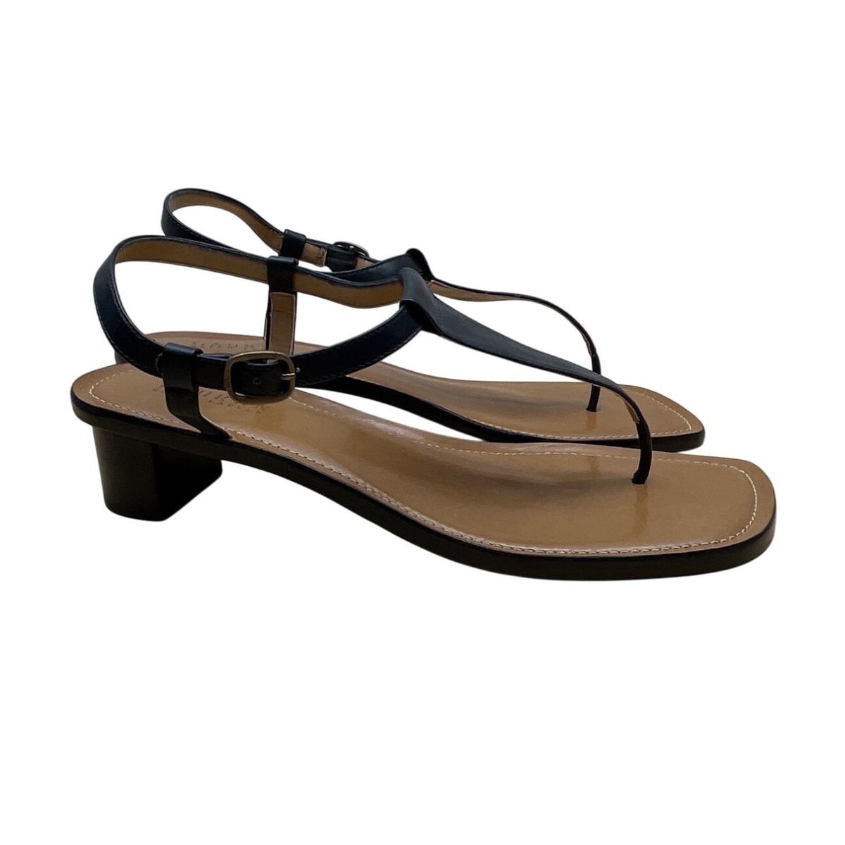 Lauren Ralph Lauren Women's Black Napa Leather Fabiola Heeled Sandals Sz 10B