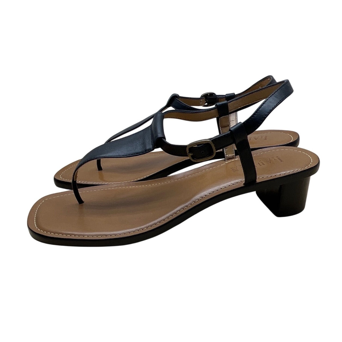 Lauren Ralph Lauren Women's Black Napa Leather Fabiola Heeled Sandals Sz 10B