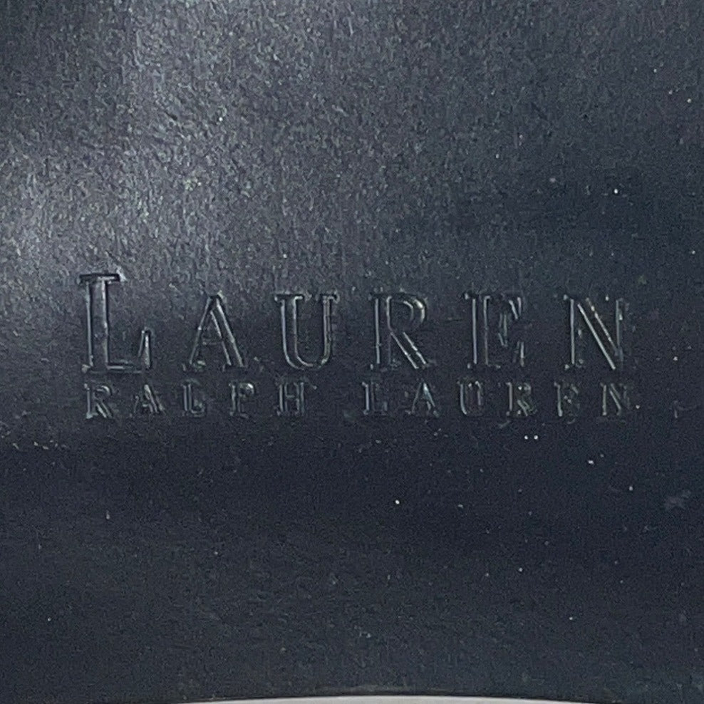 Lauren Ralph Lauren Women's Black Napa Leather Fabiola Heeled Sandals Sz 10B