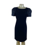 Rickie Freeman Terijon Women's Black Satin Sleeve Sheath Dress Elegant Size 8