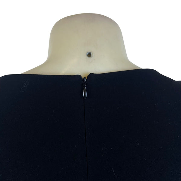 Rickie Freeman Terijon Women's Black Satin Sleeve Sheath Dress Elegant Size 8