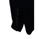 Talbots Petite Black Velvet Long-Sleeve Blouse With Ruffled Collar Sz PL - New