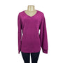 Jaclyn Intimates Magenta V-Neck Fleece Womens Sweatshirt Sz 2X - New
