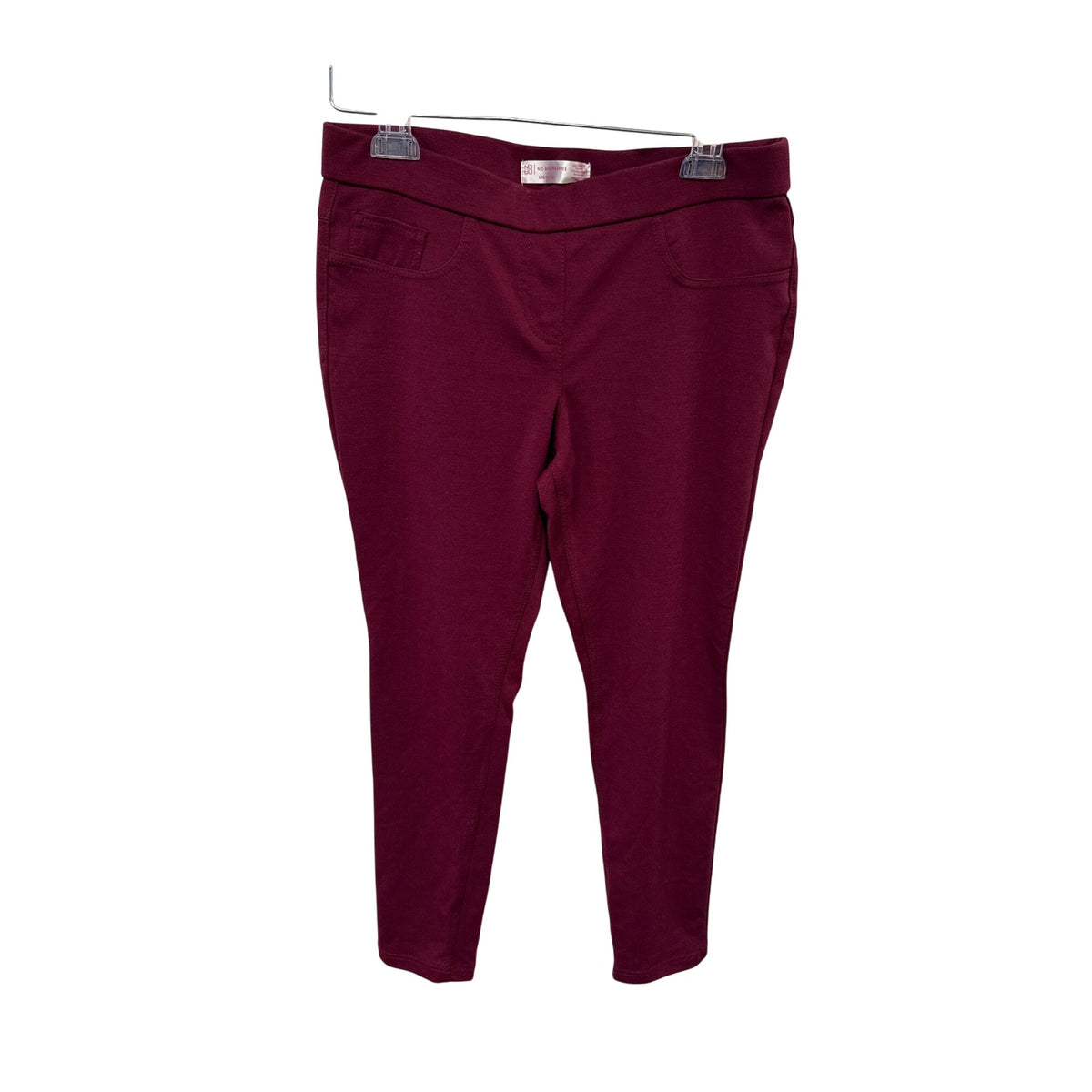 No Boundaries Womens Burgundy Polyester Blend Pull-On Leggings With Pockets Size L/G
