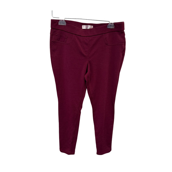 No Boundaries Womens Burgundy Polyester Blend Pull-On Leggings With Pockets Size L/G