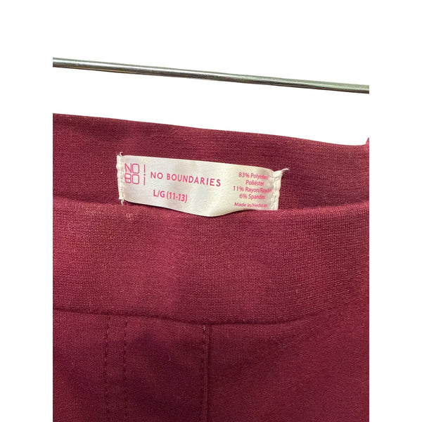 No Boundaries Womens Burgundy Polyester Blend Pull-On Leggings With Pockets Size L/G