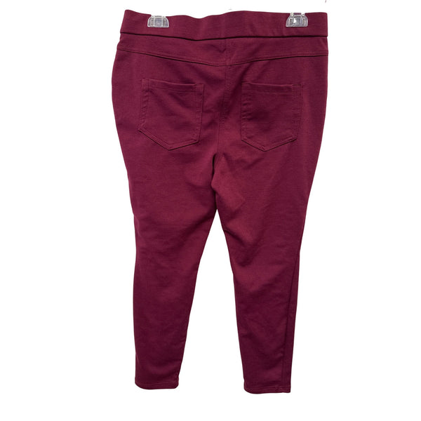 No Boundaries Womens Burgundy Polyester Blend Pull-On Leggings With Pockets Size L/G