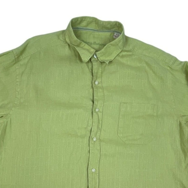 Tommy Bahama Men's Green Lime Button Up Long Sleeve Linen Shirt Sz XL
