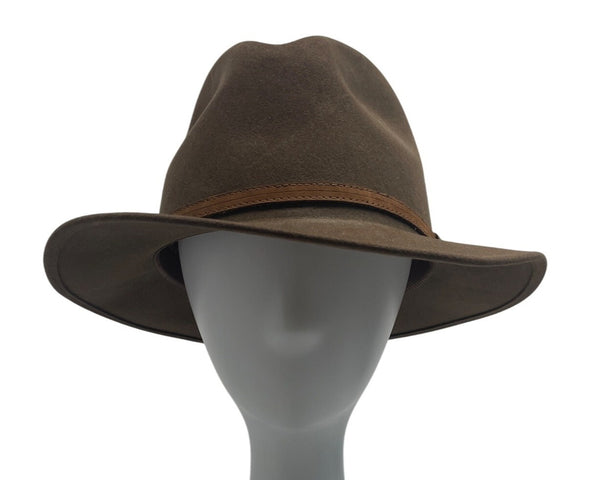 Bailey Wide Brim Wool Fedora Hat With Leather Band Classic Style Size M