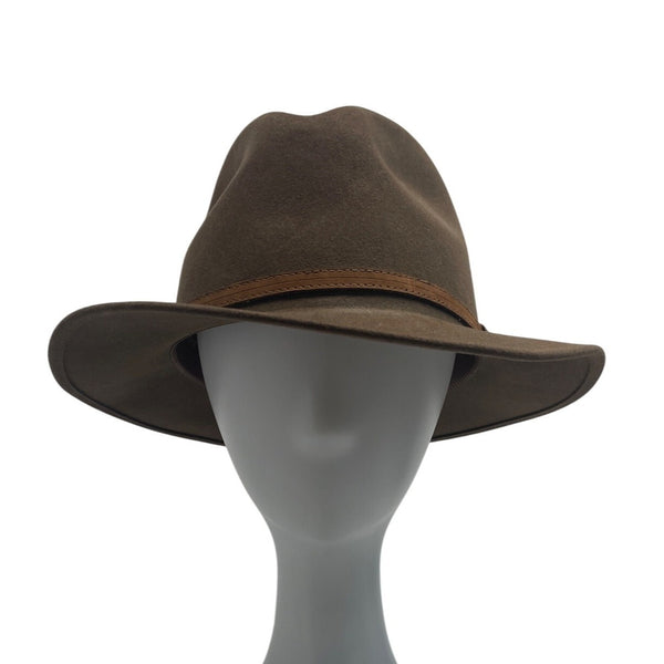 Bailey Wide Brim Wool Fedora Hat With Leather Band Classic Style Size M