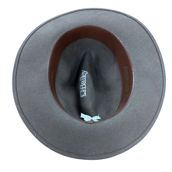 Bailey Wide Brim Wool Fedora Hat With Leather Band Classic Style Size M