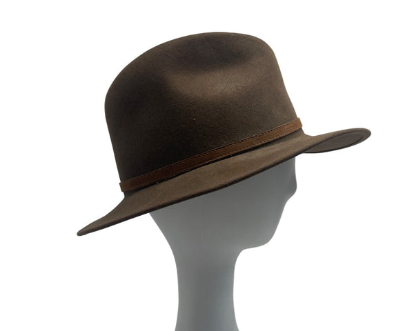 Bailey Wide Brim Wool Fedora Hat With Leather Band Classic Style Size M