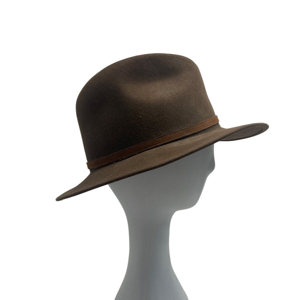 Bailey Wide Brim Wool Fedora Hat With Leather Band Classic Style Size M