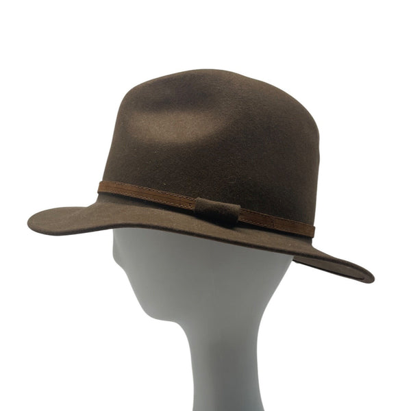 Bailey Wide Brim Wool Fedora Hat With Leather Band Classic Style Size M