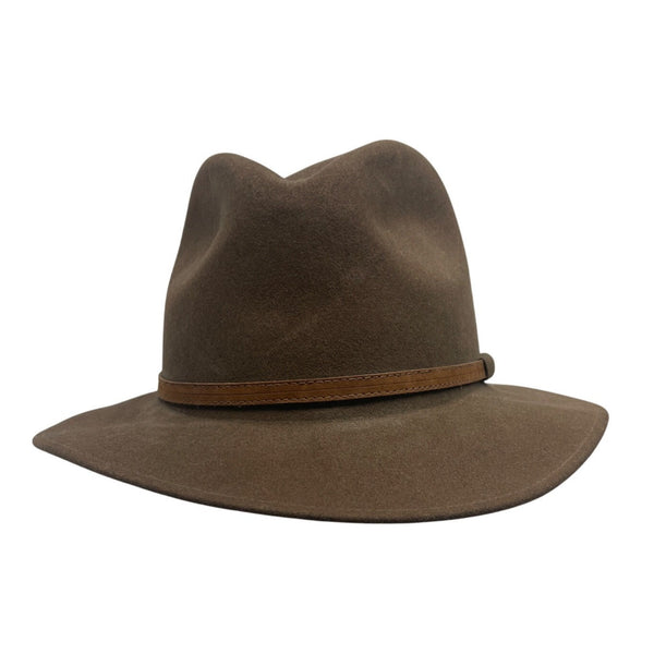Bailey Wide Brim Wool Fedora Hat With Leather Band Classic Style Size M