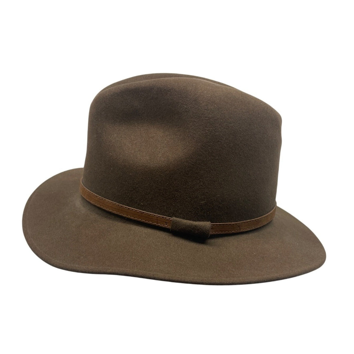 Bailey Wide Brim Wool Fedora Hat With Leather Band Classic Style Size M