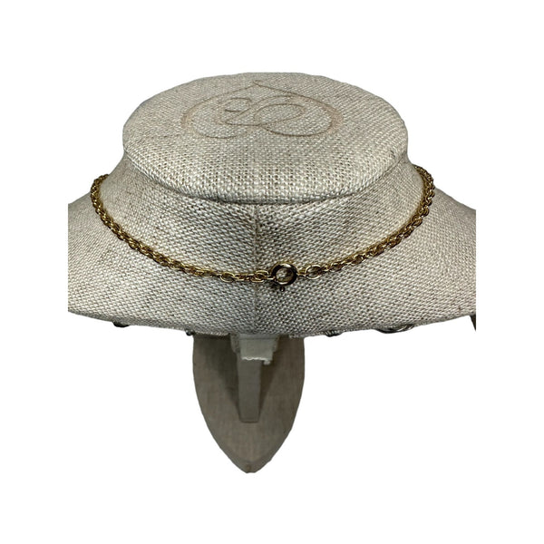 Vintage Gold Tone Enamel Flower Pendant And Necklace - 24in