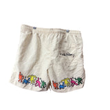 Keith Haring Mens Beige Nylon Graphic Swim Shorts Colorful Dancing Figures Medium