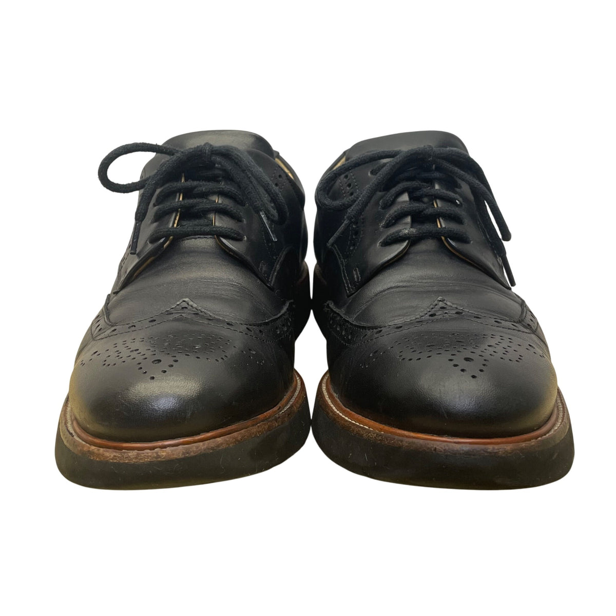 Hubbard Men’s Black Leather Wingtip Tipping Point Oxford Shoes Size US9 M