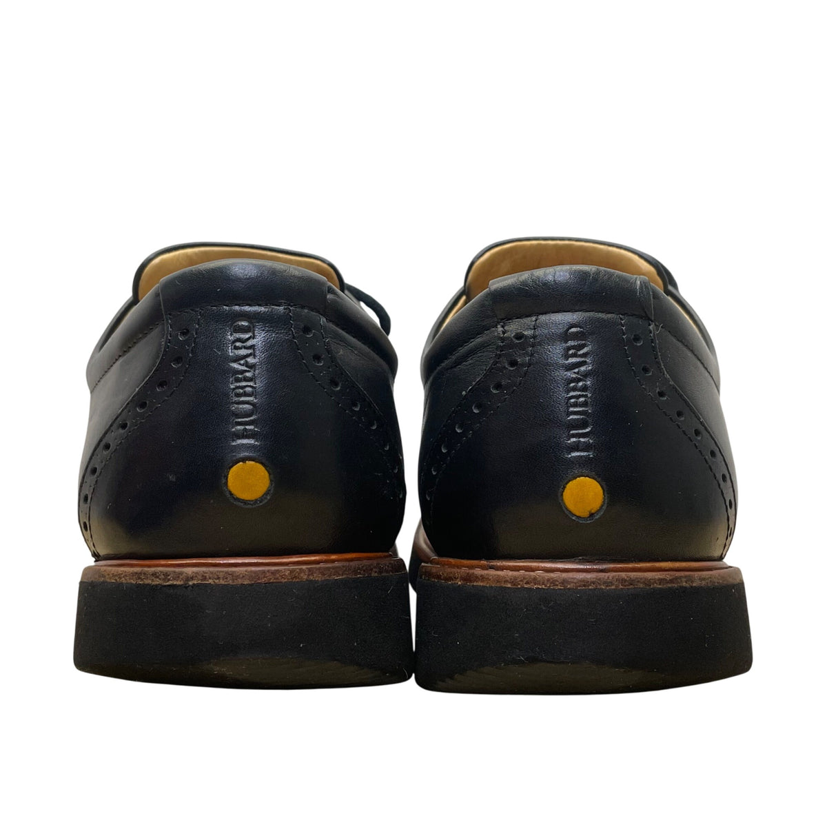Hubbard Men’s Black Leather Wingtip Tipping Point Oxford Shoes Size US9 M
