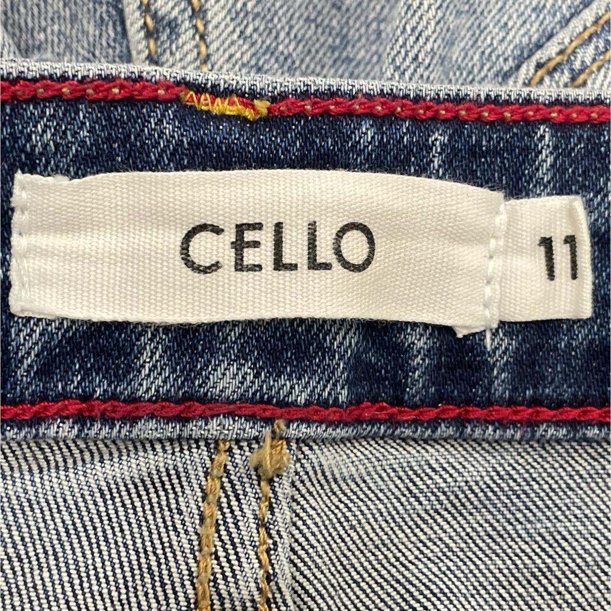 Cello Womens Distressed High-Waisted Cropped Denim Jeans With Frayed Hem Size 11