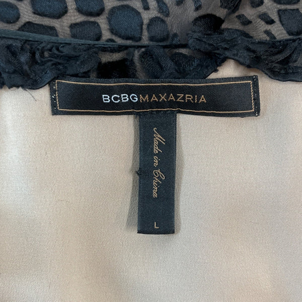 BCBG Maxazria Women's Black Blouson Dress Sz L