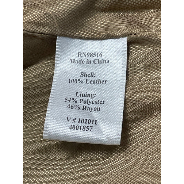 Coldwater Creek Brown Leather Sleeveless Women’s Vest With Zipper Front  Sz L