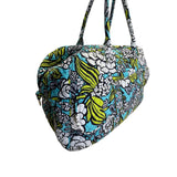 Vera Bradley Women’s Green/Blue/White Floral Quilted With Handles Duffel Bag - New