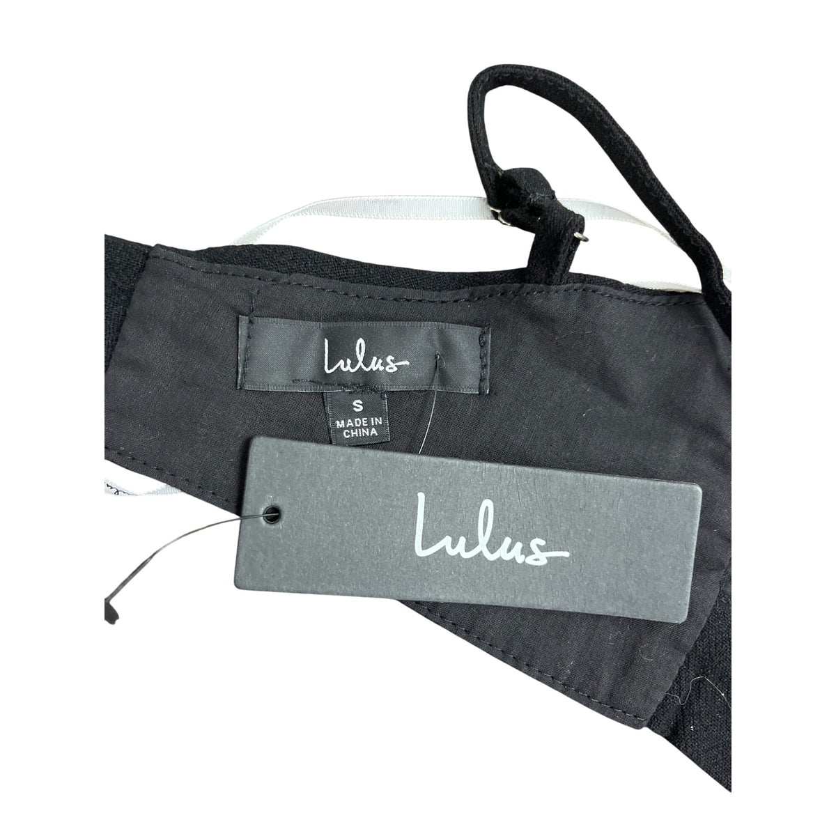 Lulus Women's Black Cotton Linen Bow Back Strappy Crop Top Size S - New