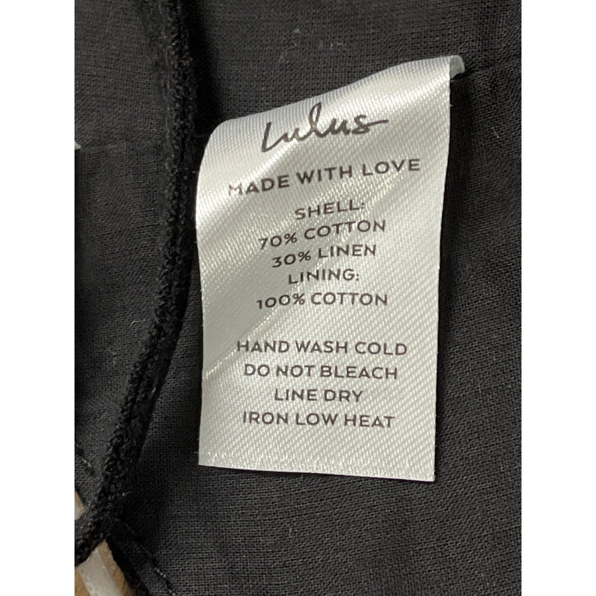 Lulus Women's Black Cotton Linen Bow Back Strappy Crop Top Size S - New