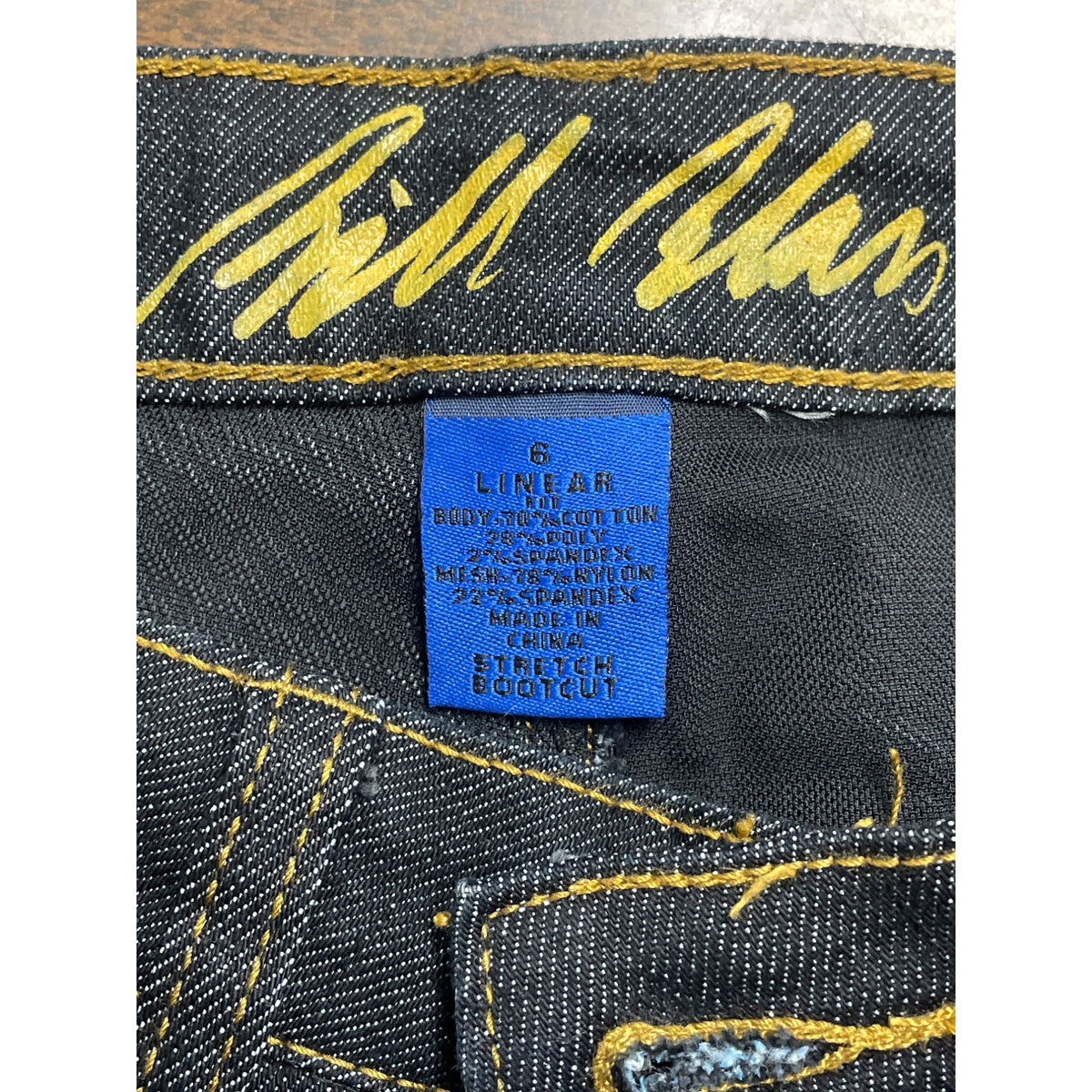 Bill Blass Womens Dark Wash Stretch Bootcut Jeans Cotton Polyester Size 6