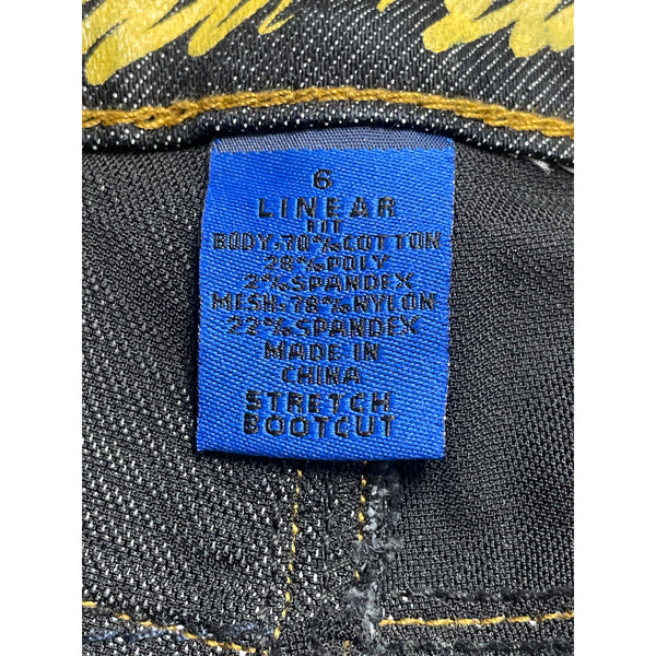 Bill Blass Womens Dark Wash Stretch Bootcut Jeans Cotton Polyester Size 6