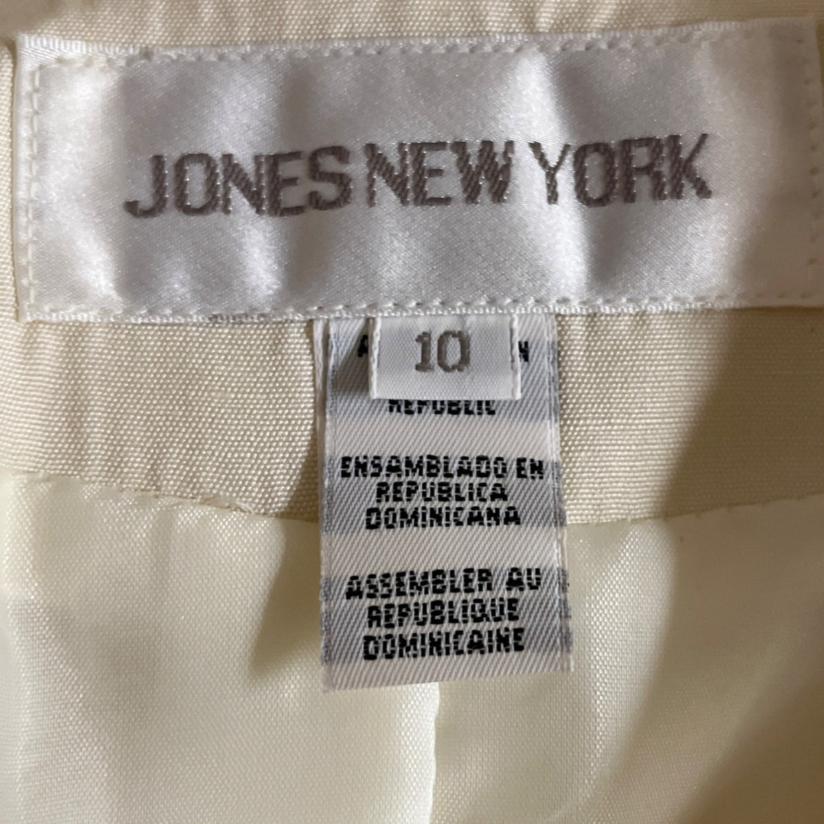 Vintage Jones New York Womens Cream Top & Skirt Two-Piece Set Sz 10 - New