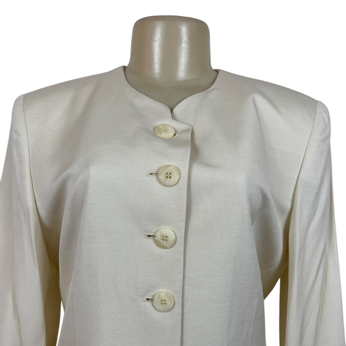 Vintage Jones New York Womens Cream Top & Skirt Two-Piece Set Sz 10 - New