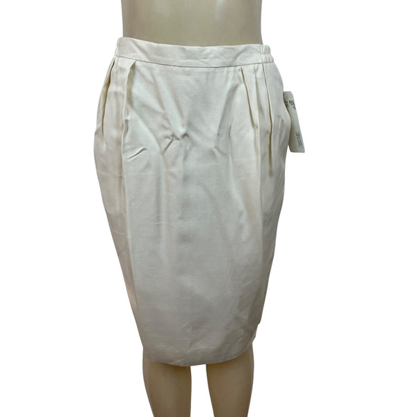 Vintage Jones New York Womens Cream Top & Skirt Two-Piece Set Sz 10 - New
