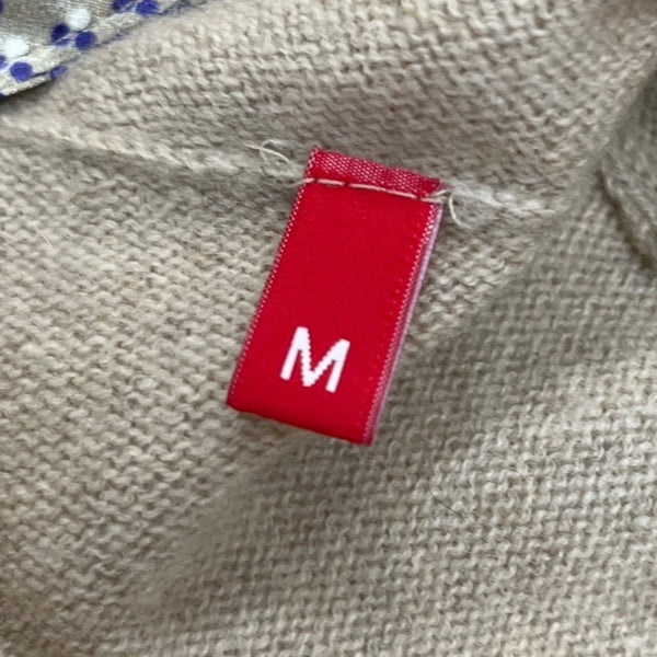 Altea Beige Cashmere Blend Open Front Cardigan With Pocket & Tie Sz Medium