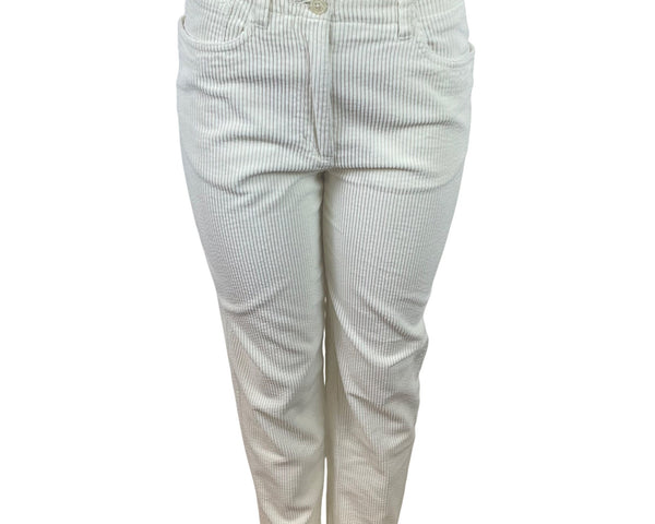 Talbots Womens Ivory Corduroy Pants High Waist Straight Leg Size 6 - New